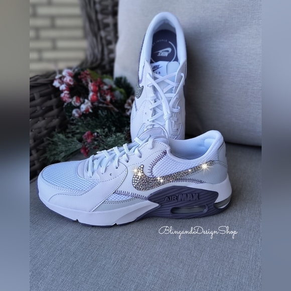 Nike Air Max Excee Womens Purple Sneakers Shoes Made with Swarovski Crystals - Picture 4 of 8